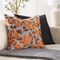 Tiwari Home 22" Orange and Brown Leaves Pattern Woven Square Throw Pillow - Poly Filled